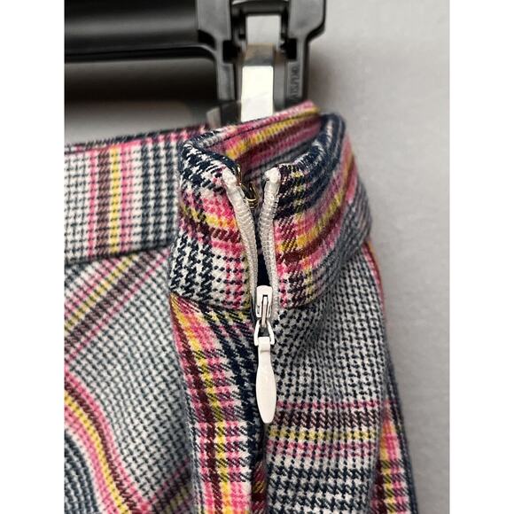 Biltmore Midi Skirt Womens 14 Plaid Wool Blend Lined Blue Pink Yellow‎ Preppy - Picture 6 of 10